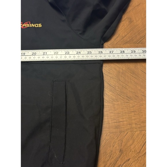 VTG Gold Coast Casino Men's Black Bomber Jacket Size Large Embroidered Patch - Picture 6 of 9